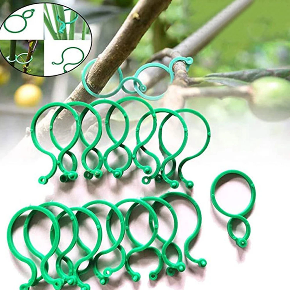 

50Pcs Plastic Plant Support Clips Garden Plant Clips For Tomato Hanging Trellis Vine Connects Plants Greenhouse Vegetables