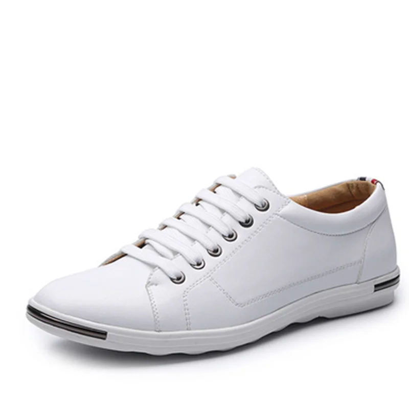 Мужские кожаные туфли со шнуровкой повседневные уличные мужские из коровьей