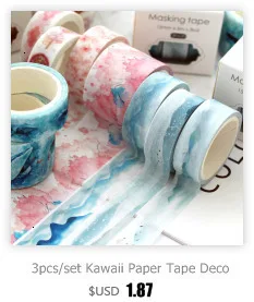 6 шт. милый котенок васи лента Kawaii скрапбук DIY простая розовая декоративная клейкая лента школьные канцелярские принадлежности поддержка Bullet Journal
