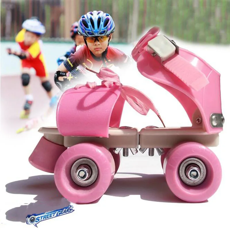 

Adjustable Size Children Roller Skates Double Row 4 Wheels Skating Shoes Sliding Slalom Inline Skates Kids Gifts Roller Sneakers