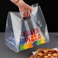 121097 inch 50 pcs poly square bottom side gusset plastic frosted delivery pizza packing bags