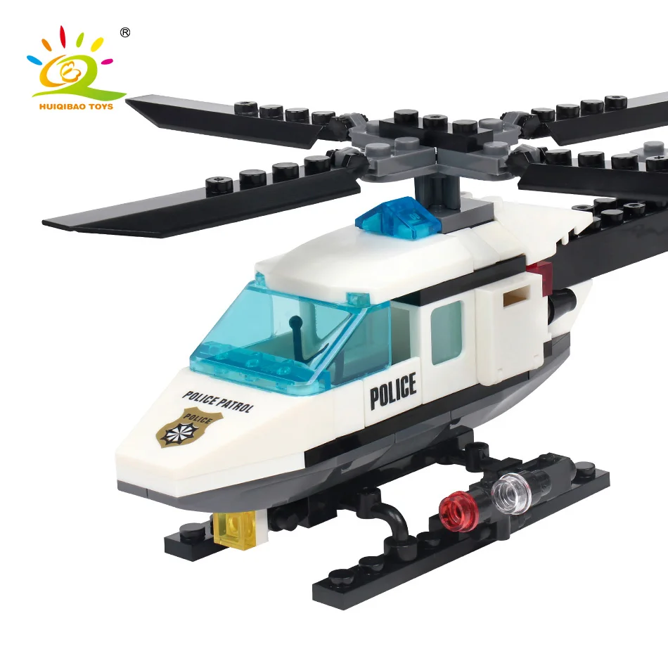 102pcs Police Helicopter Creative Building Blocks DIY Classic City Series Preschool Toys Children's Gifts | Игрушки и хобби