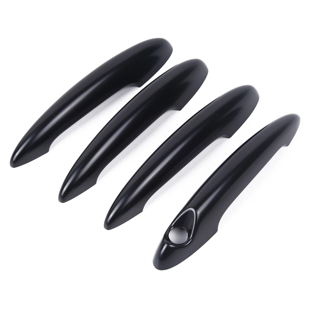 Глянцевые чехлы на дверные ручки 4 шт./компл. Обрезанные из поликарбоната черные