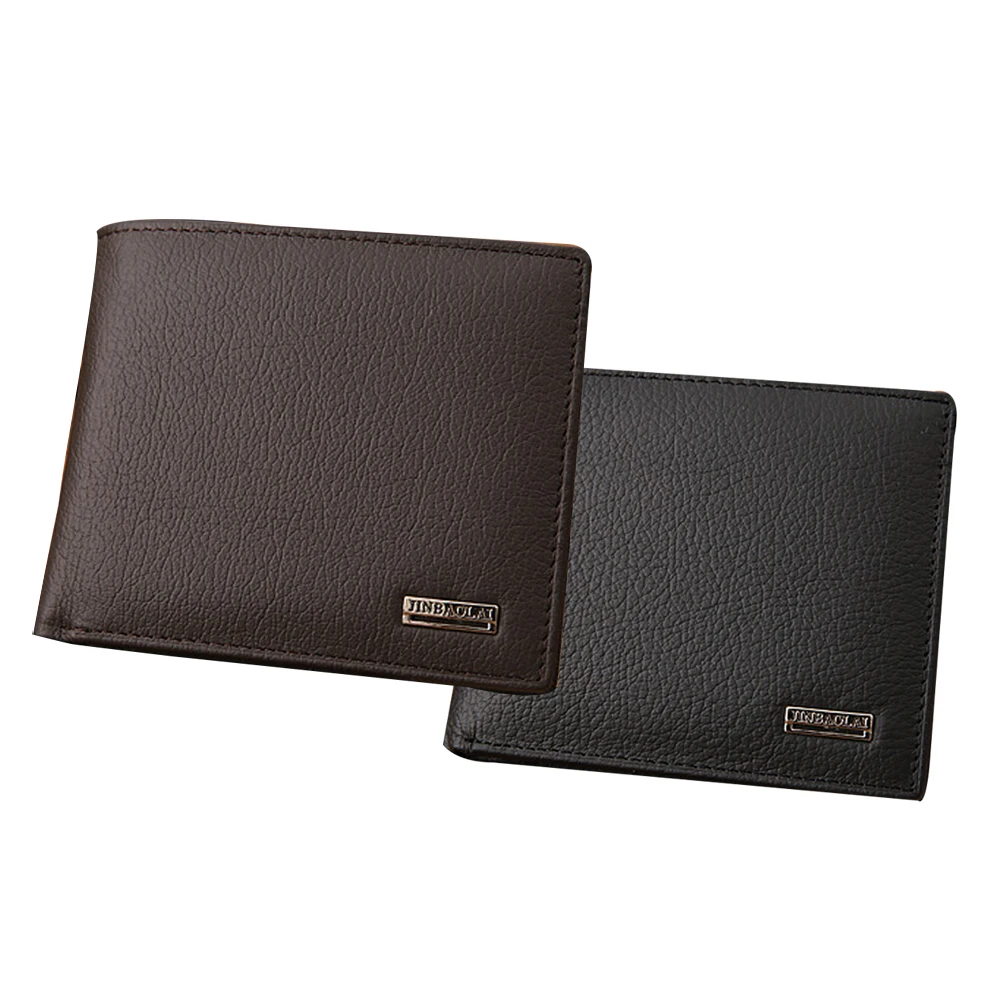 Роскошный кошелек из 100% натуральной кожи модный короткий двойной мужской