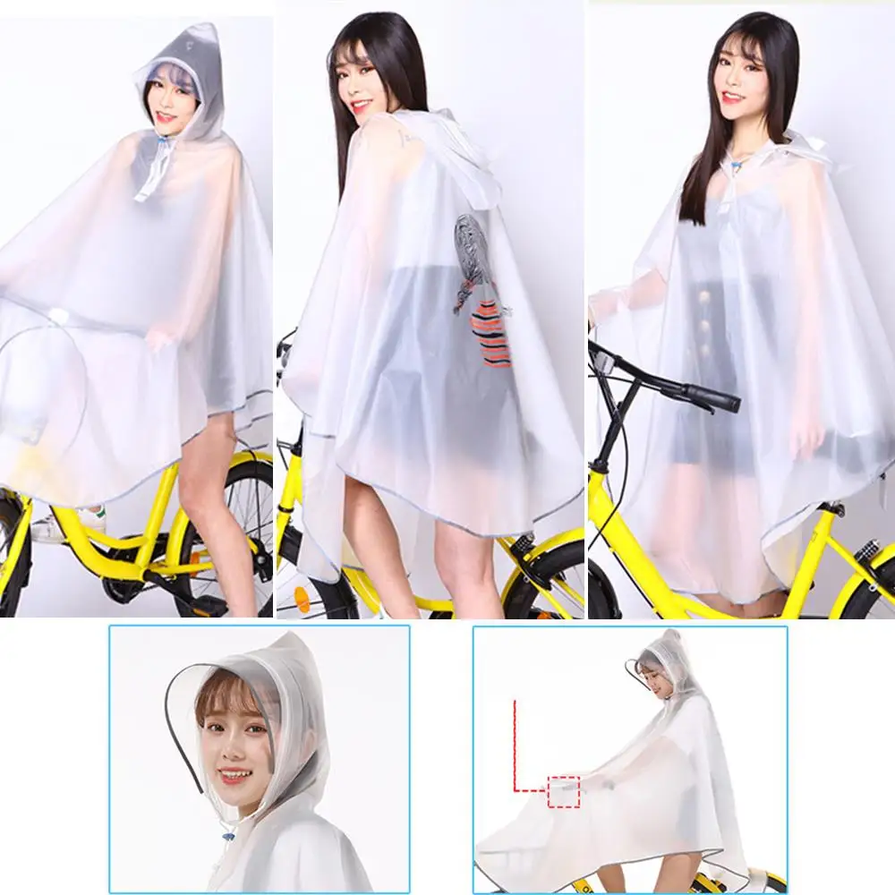 Waterproof Rainwear Adult Unisex Rain Gear Hiking Outdoor Hooded Raincoat Emergency EVA Camping Poncho Convenient Transparent | Дом и сад