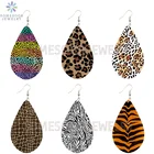 SOMESOOR деревянные висячие серьги с принтом в виде животного, леопард, тигр, Зебра, змея, висячие серьги для женщин, подарки