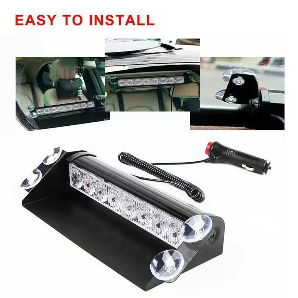 

Emergency Signal Lights Safety Fog Lamp Car Truck 8 LED DC12V-16V Strobe Light Dash Emergency Flashing Windshield Warning Lights