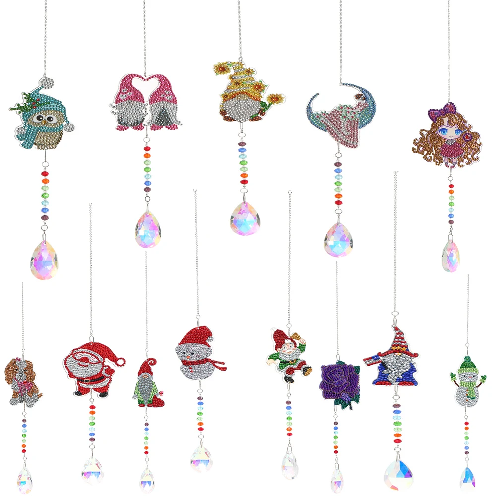 

JIEME Christmas DIY diamond painting crystal wind chime pendant window door decoration handmade gifts