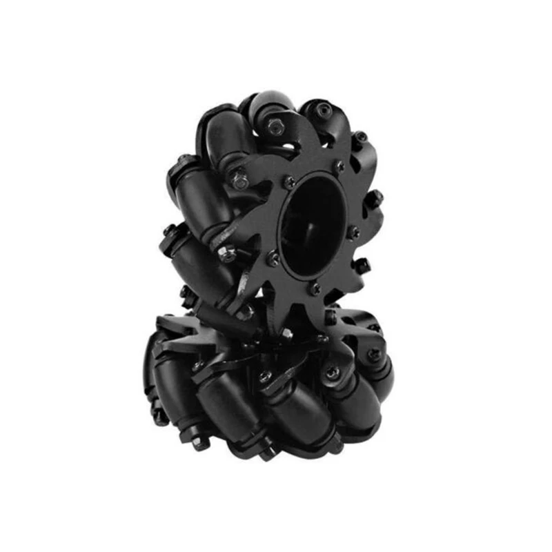 

4Pcs Aluminium Alloy Tires Omnidirectional Mecanum Wheel with Gold Nuts RC Robot Replacement Parts for RC Robot Model