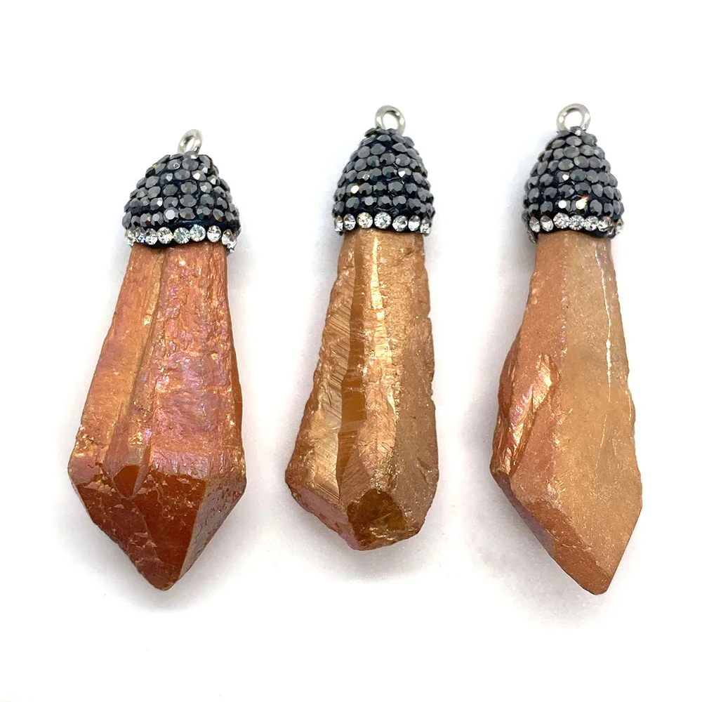 1 шт. Подвеска из натурального камня неправильной формы алмазная оправа кристалл