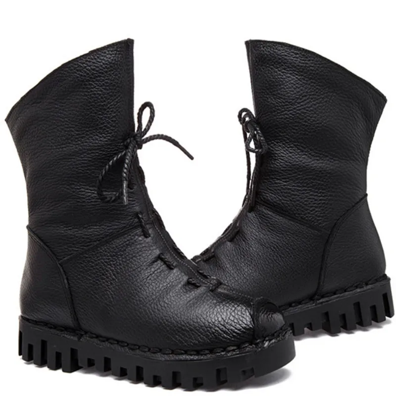 Новинка Модные Качественные Женские ботинки из спилка Зимняя обувь Повседневные