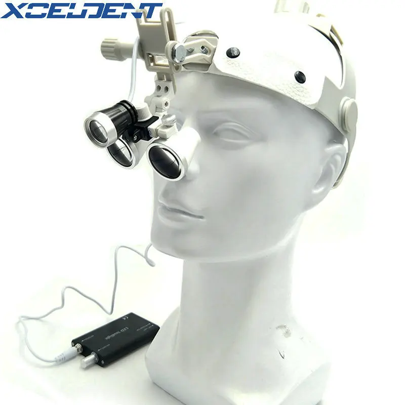 

Dentist Dental Surgical Loupe Magnifier Adjustable Binocular Magnifier Loupe with LED Light Medical Surgical Loupe
