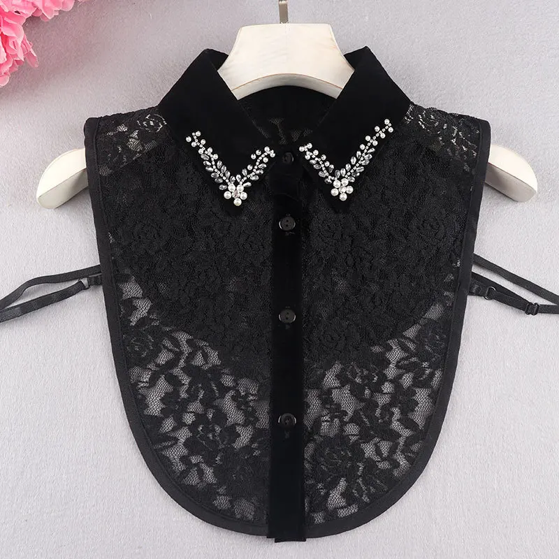 

Lace Fake False Collar for Womens Detachable Collar Female Neckwear Tie Lapel Ladies Sweater Decoration Shirt Blouse Top