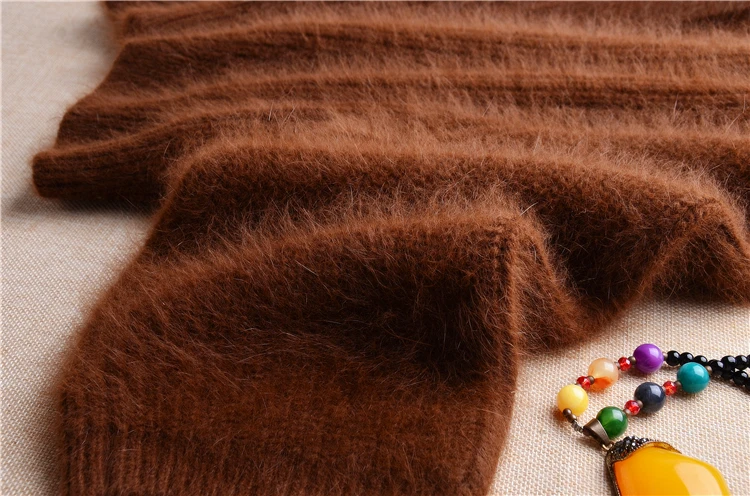 Женская осенне-зимняя Толстая теплая норковая кашемировая трикотажная одежда с