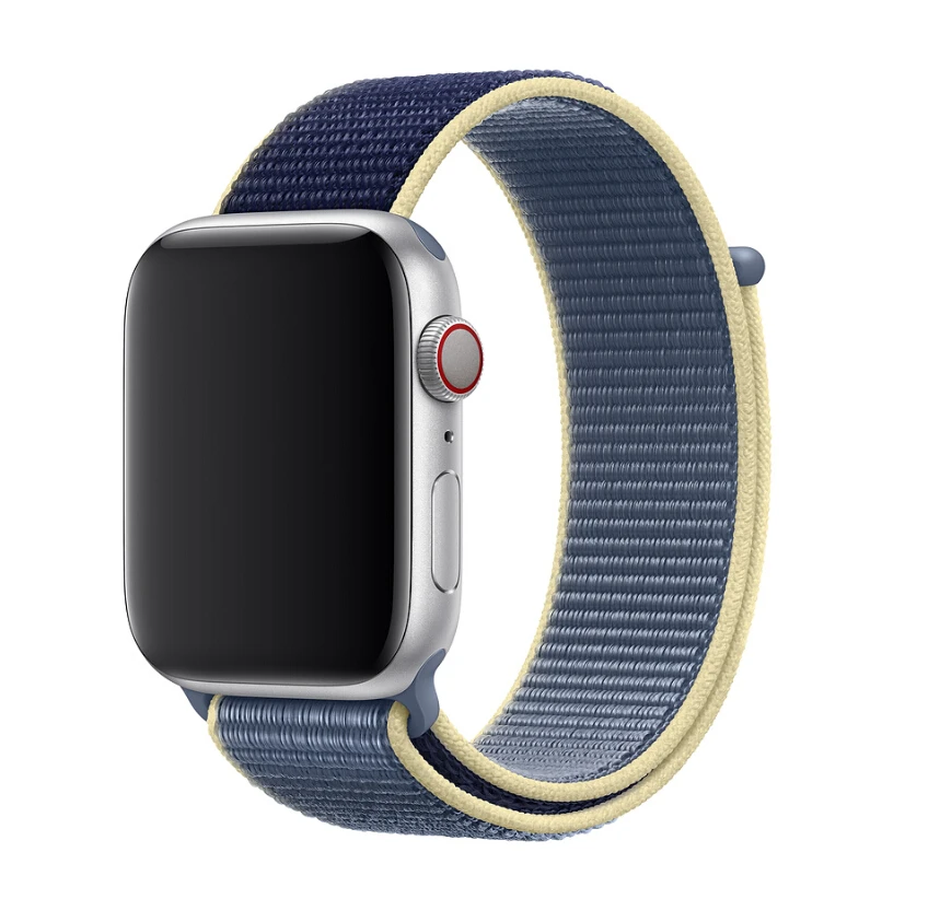 Цветной ремешок для часов Apple Watch 42 мм 38 мм 40 мм 44 мм тканый нейлоновый спортивный ремешок для iWatch 5 4 3 2 1 мягкий светоотражающий ремешок - Цвет ремешка: alaskan blue