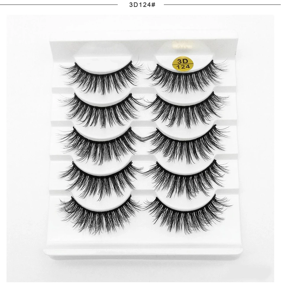 Новинка, 2/5 пар, настоящие норковые ресницы, 3D натуральные накладные ресницы ручной работы, норковые ресницы, мягкие ресницы для наращивания, набор для макияжа, Cilios