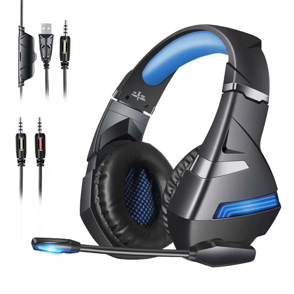 

A2 gaming headphones surround noise reduction wired led lights with microphone headphones for-xbox one ps4 pc phone