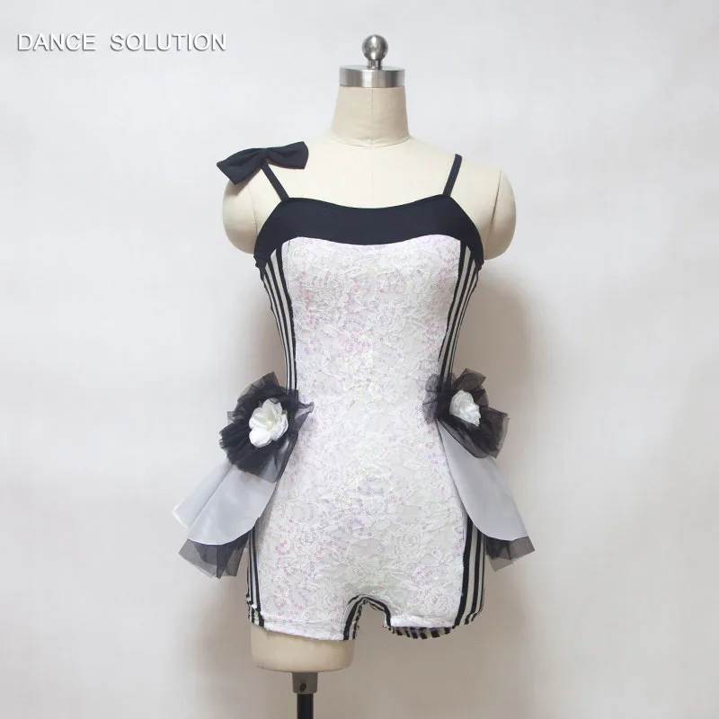 Модные джазовые танцевальные костюмы с блестками кружевной унитард и женский