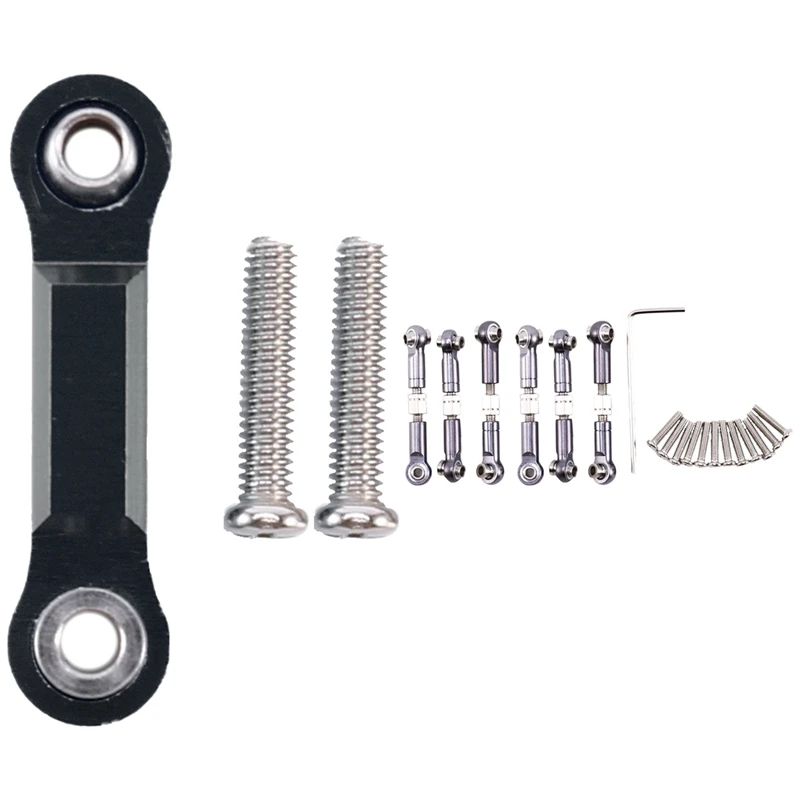 

2 Set RC Car Part: 1 Set Servo Rudder Rod Metal & 1 Set Adjustable Metal Linkage Pull Rod Front /Rear Servo Link