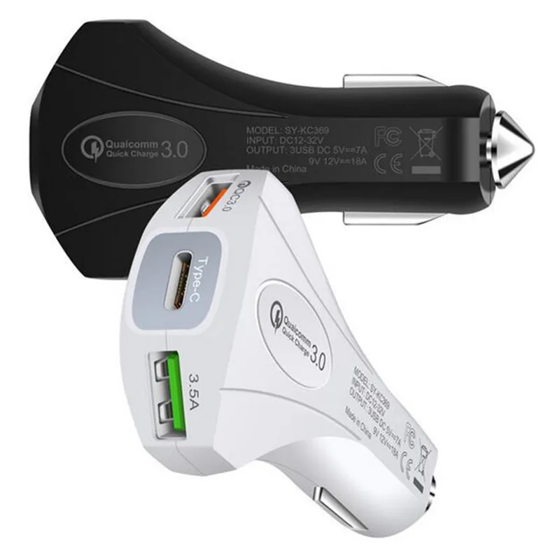 Быстрое зарядное устройство 3 0 type c автомобильное адаптер 7A QC3.0 Turbo Быстрая