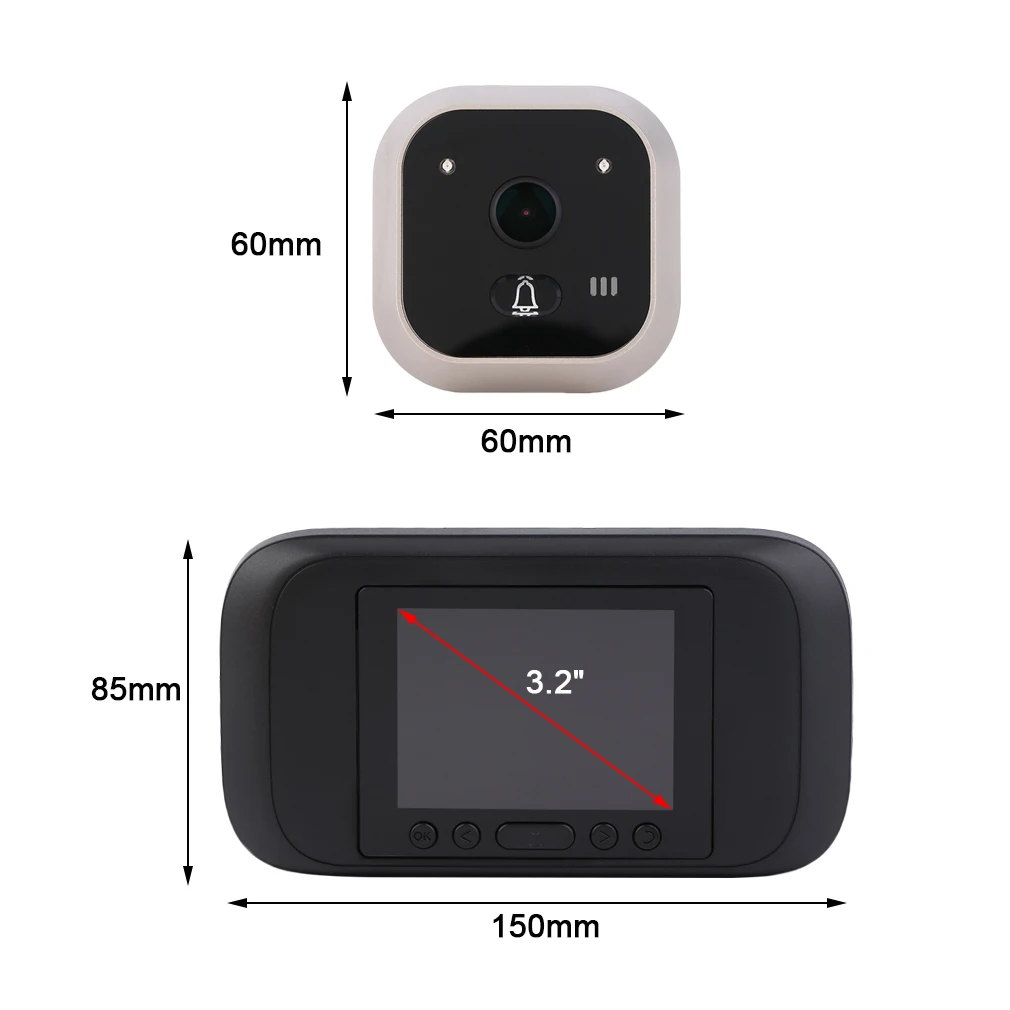 

3.5 inch HD Color Screen Smart Peephole Viewer Visual Doorbell IR Night Vision 720P 160 Degree Viewing Home Security Doorbell