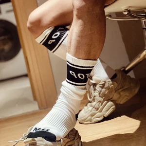 Мужские носки с надписью, удобные дышащие, впитывающие пот, Нескользящие, износостойкие, высокое качество
