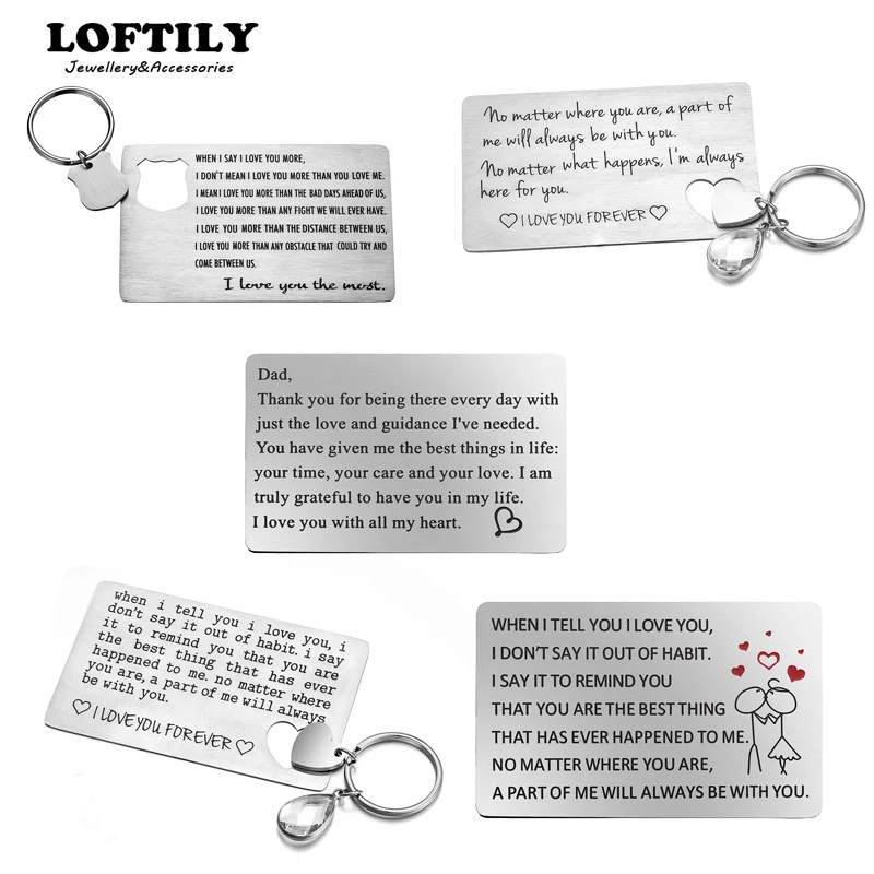 

To Dad Laser Engraved Wallet, Insert Stainless Steel Wallet, To Father Gift and Bookmark With Keychains