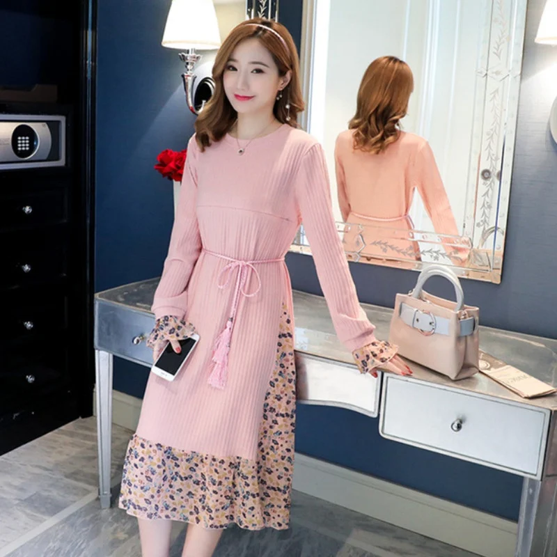 Горячая Распродажа платья для беременных платье кормящих Осень-зима матерей |