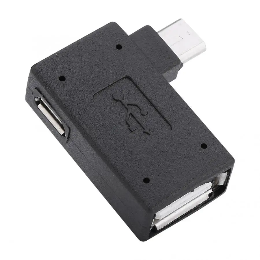 NEW 2Pcs USB 2.0 Female to Male Micro OTG Adapter Power Supply Port 90 Degree Left Right Angled Adapters | Электроника