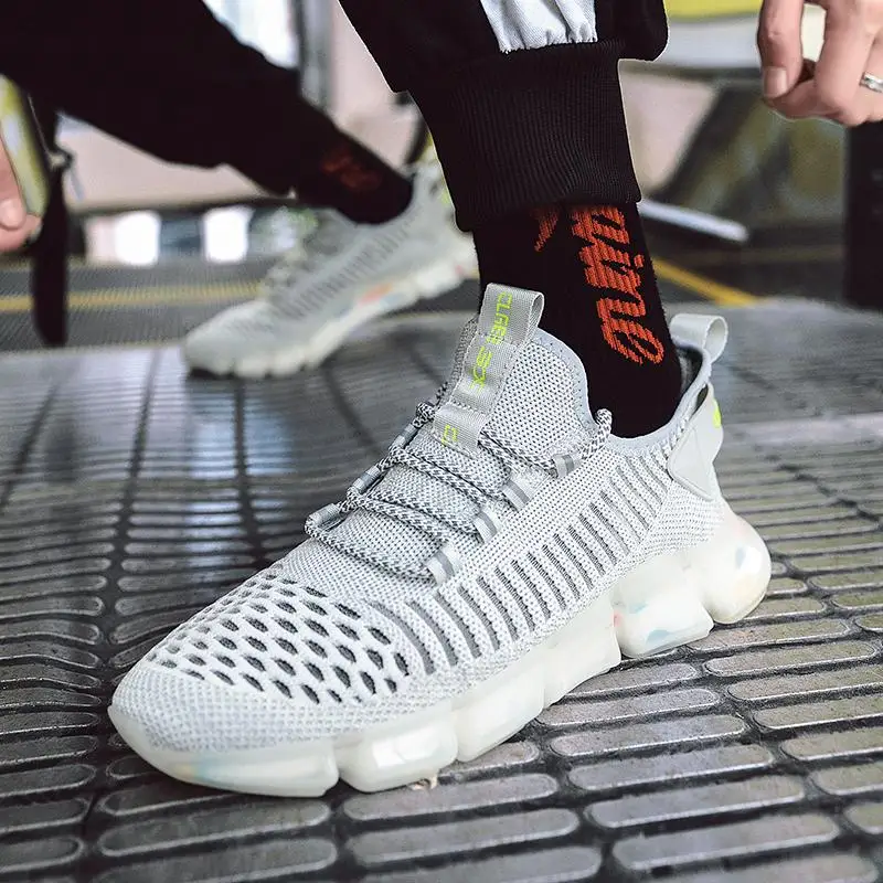 

2021 New Casual Fly Woven Shoes Men's Breathable Mesh Shoes Fashion Running Sports High Quality Comfortable Lightweight Shoes