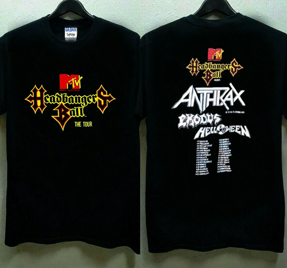 Редкий MTV Vtg Headbangers Ball Tour 1989 футболка | Футболки на заказ