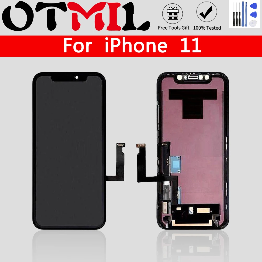 

ЖК-дисплей для iPhone 11 с сенсорным экраном и дигитайзером в сборе, дисплей с 3D усилием, без битых пикселей, замена с подарком, оригинал