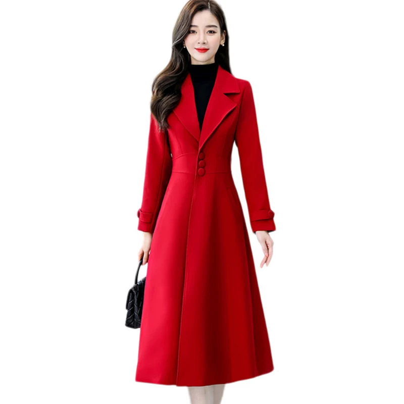 

High Puality Women Trench Coat New Spring Autumn Single-Breasted Long Outerwear Plus Size Female Office Windbreakers Basic Coat