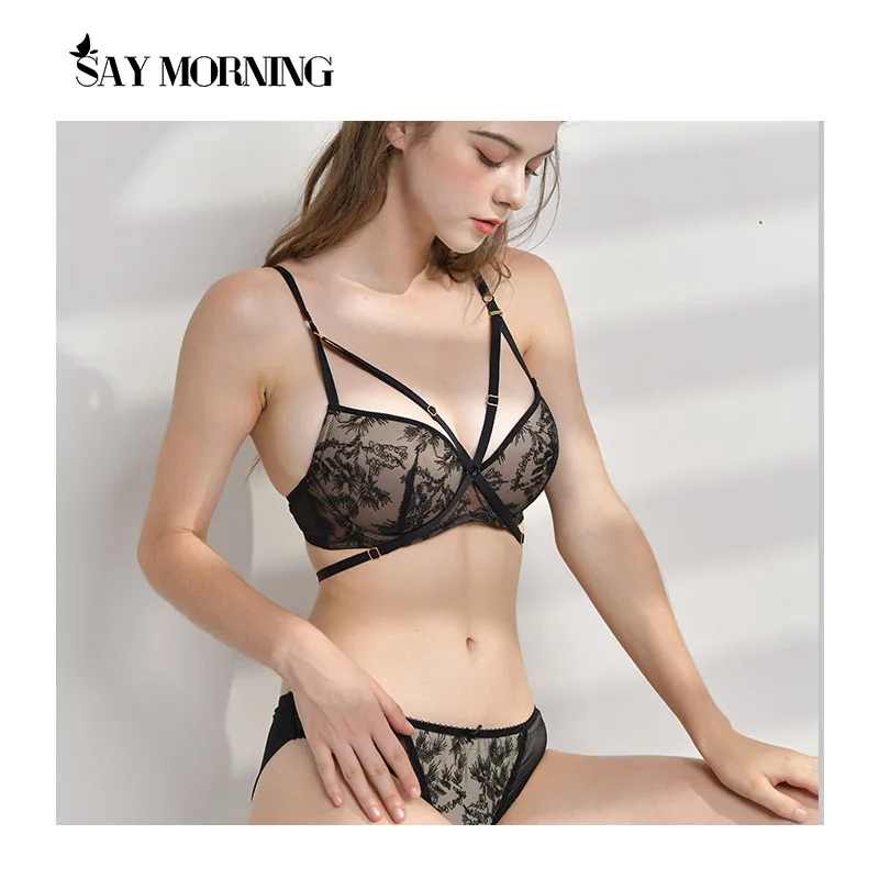 Сексуальный кружевной комплект нижнего белья с вышивкой SAY MORNING нижнее тонкое