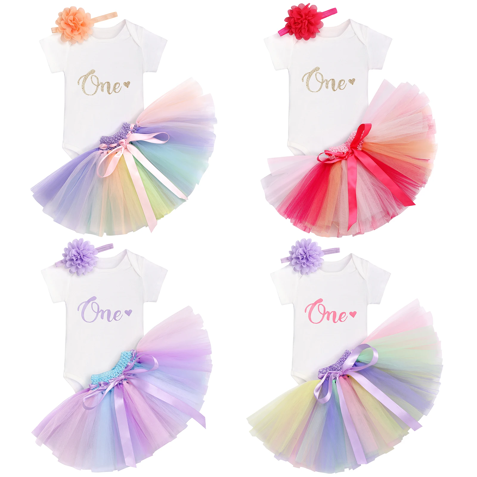 9-18M Baby Girls Birthday Party Dress Summer Newborn Infantil Colorful Tutu Outfit Cake Smash Wedding Holiday Daily Wear