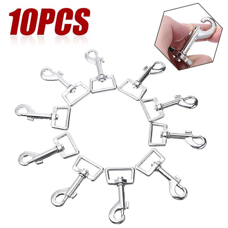 

10pcs 25mm Dog Lead Clips Square Eye Snap Trigger Hooks Dog Collar Pet Hardware Accessories Heavy Duty Zinc Alloy