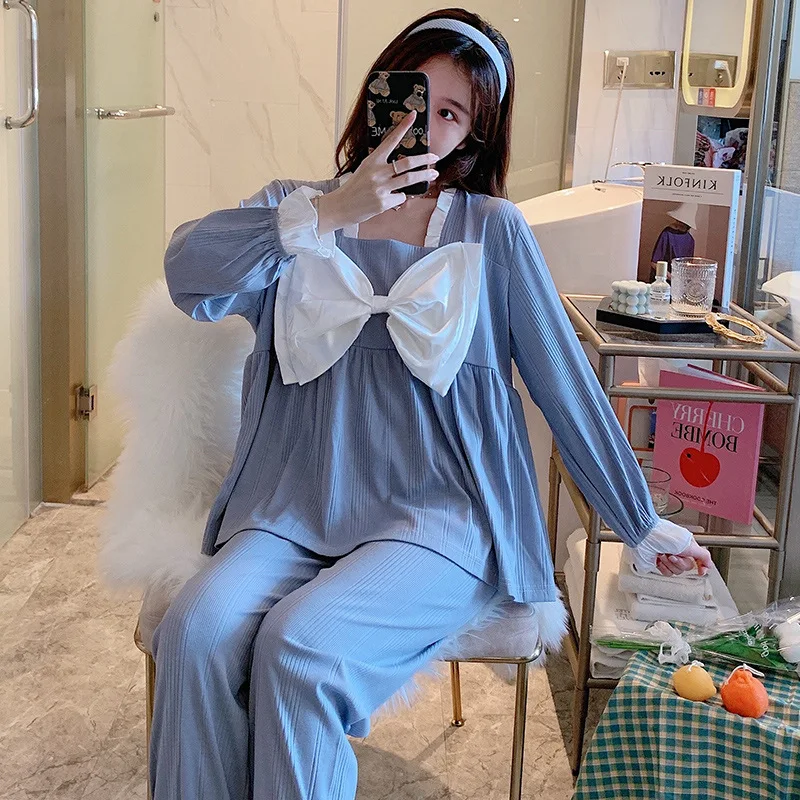 

Хлопковая ночная рубашка, 2 шт., рубашка и шорты, Женский Пижамный костюм, женский пижамный комплект, интимное белье, Весенняя Домашняя одежд...