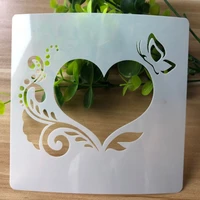1 sheet 1313cm butterfly love heart stencil diy walls layering painting template decor scrapbook coloring embossing reusable