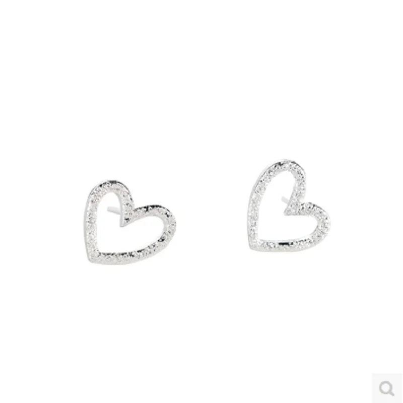 

Temperament Heart Stud Earring 100% 925 Sterling Silver Earrings For Women Gift Sterling-silver-jewelry
