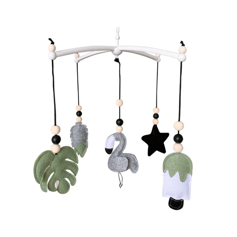 

INS Nordic Wooden Beads Wind Chimes with Wool Balls Newborn Baby Bed Hanging Windbell Crib Tent Kids Room Decorations Ornaments