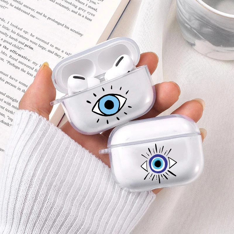 Мягкий чехол Lucky Blue Evil Eye для наушников AirPods Pro силиконовые Air Pods 3 Беспроводная