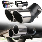 Модификация горла хвоста автомобиля, универсальный глушитель из нержавеющей стали, выхлопная труба, аксессуары для внешнего декора, двойная выхлопная труба