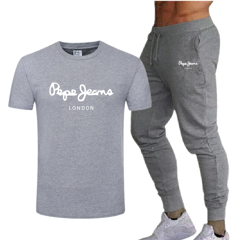 

Summer fashion casual brand printing Men's suit sportswear men's sports shirt running short-sleeved T-shirt Men's 2-piece set