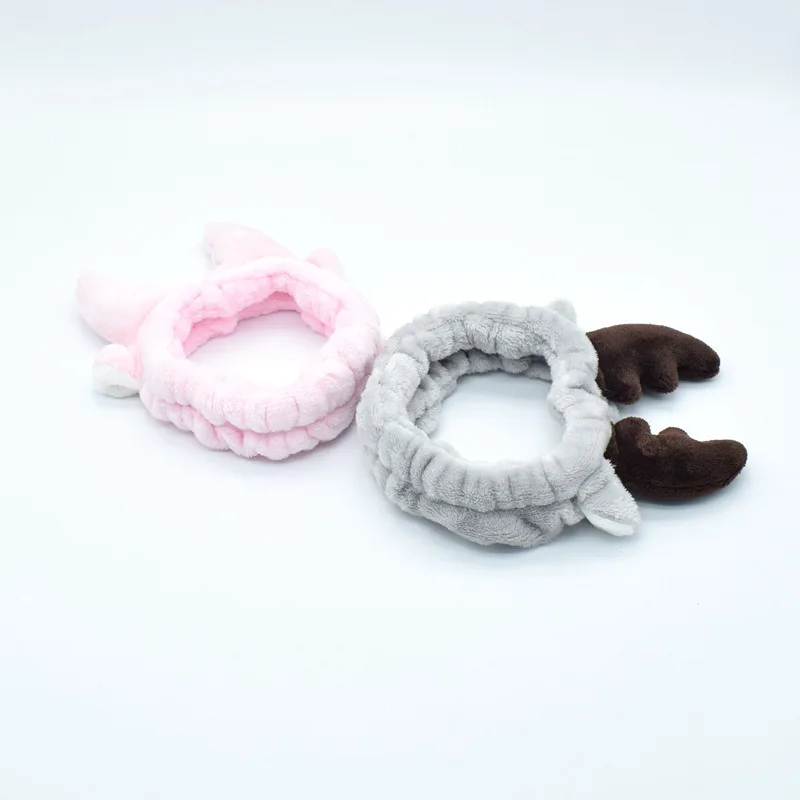 Милая фланелевая спа ванна душ макияж мыть лицо лук Санта головная повязка Олень