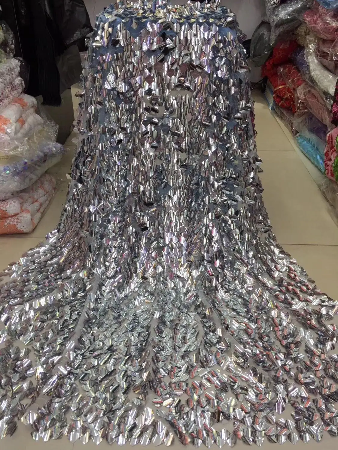 2019 Hot sell new Emerald gold yellow Nigerian French Sequins Lace Fabric African Bridal Net High Quality HT30681123688LL88 | Дом и сад