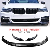front bumper spoiler lip for bmw g30 m tech m sport 2017 2020 performance glossy black car lower splitter guard plate chin cover