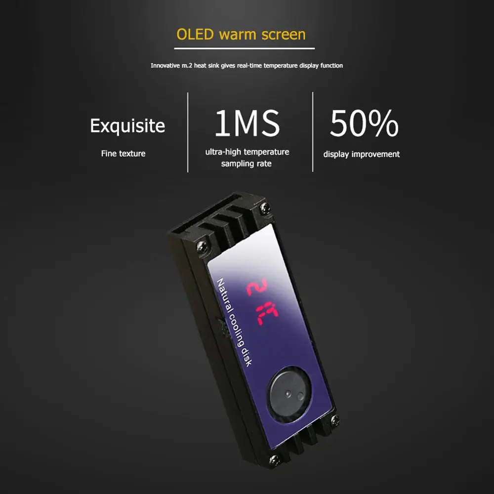 M.2 2280 SSD радиаторы температуры тепла OLED экран цифровой дисплей твердотельный