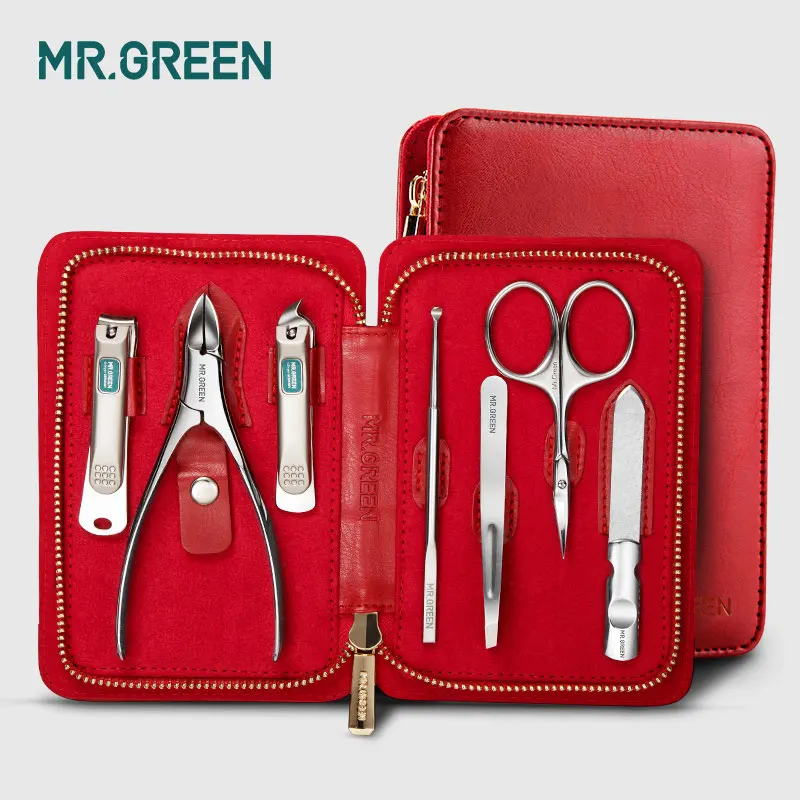 MR. GREEN 7 в 1 маникюрный набор из нержавеющей стали кусачки для ногтей набор маникюрных инструментов кусачки для ногтей набор для ухода за ногтями