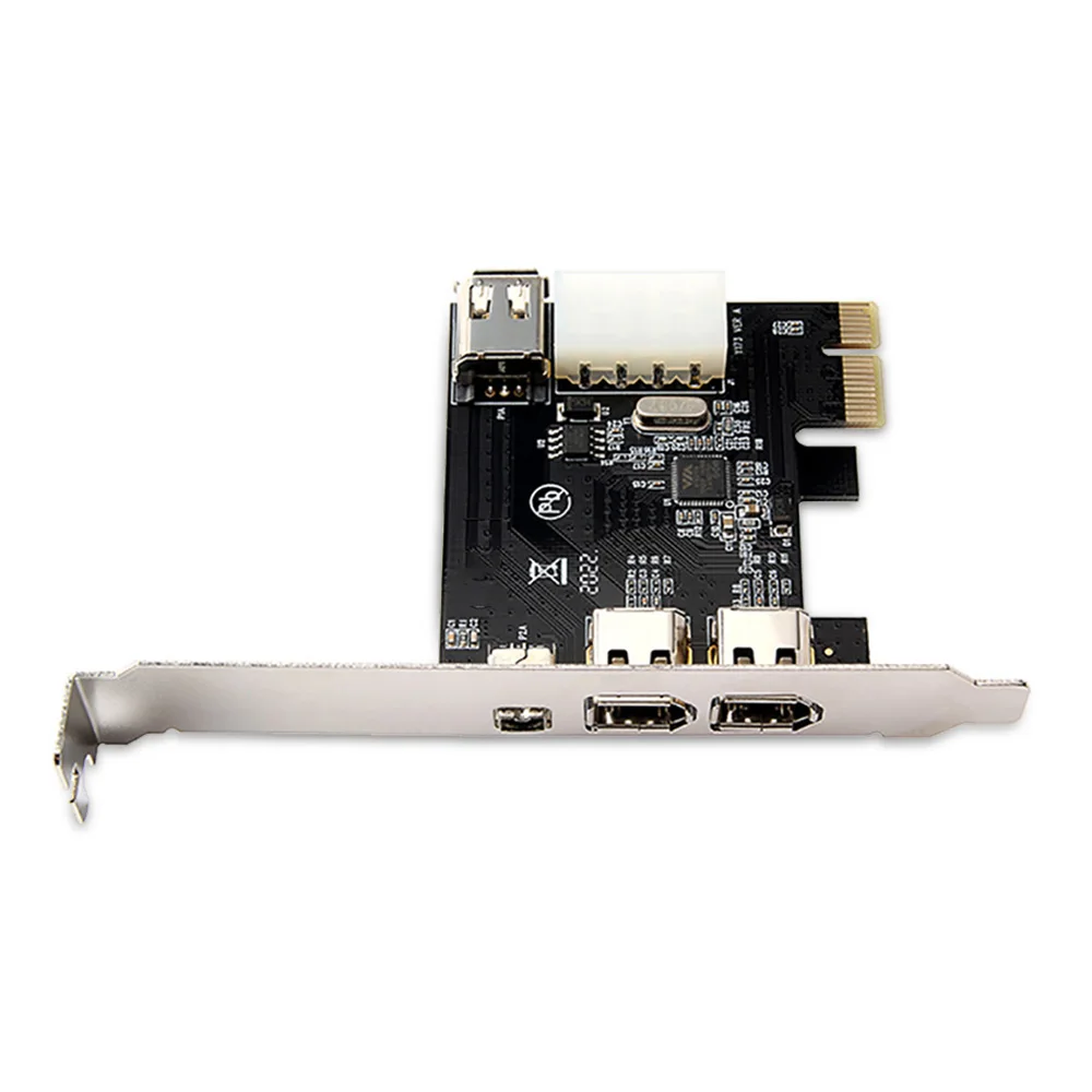 PCI E до 1394 Адаптерная карта x1 3 портового DV видеозахвата высокой четкости с 2 * 1394A 6
