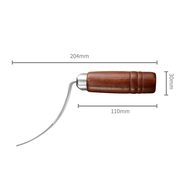 Фотоинструмент из нержавеющей стали резак для удаления мяса с деревянной ручкой